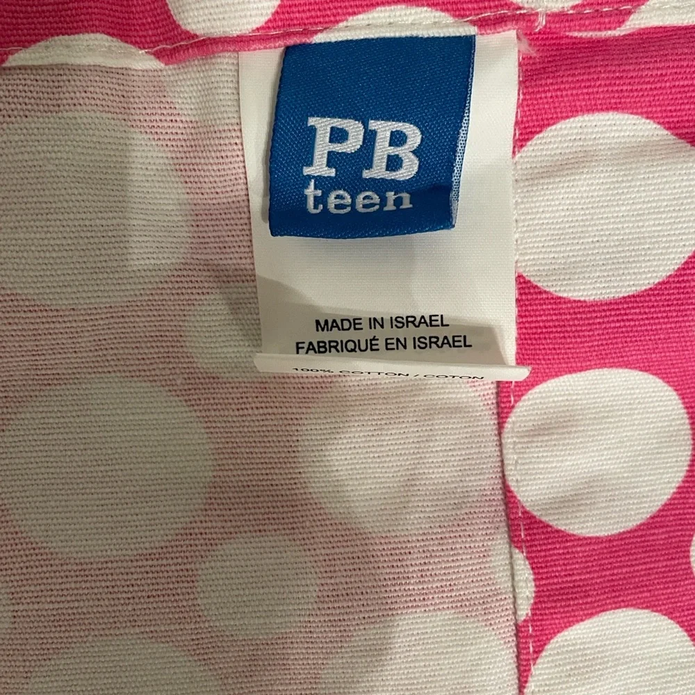 Pottery Barn Teen Pink and White Polka Dot shower curtain